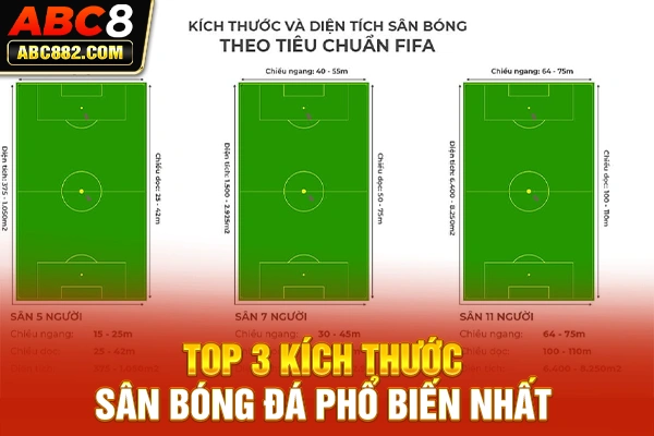 Top 3 kích thước sân bóng đá phổ biến nhất